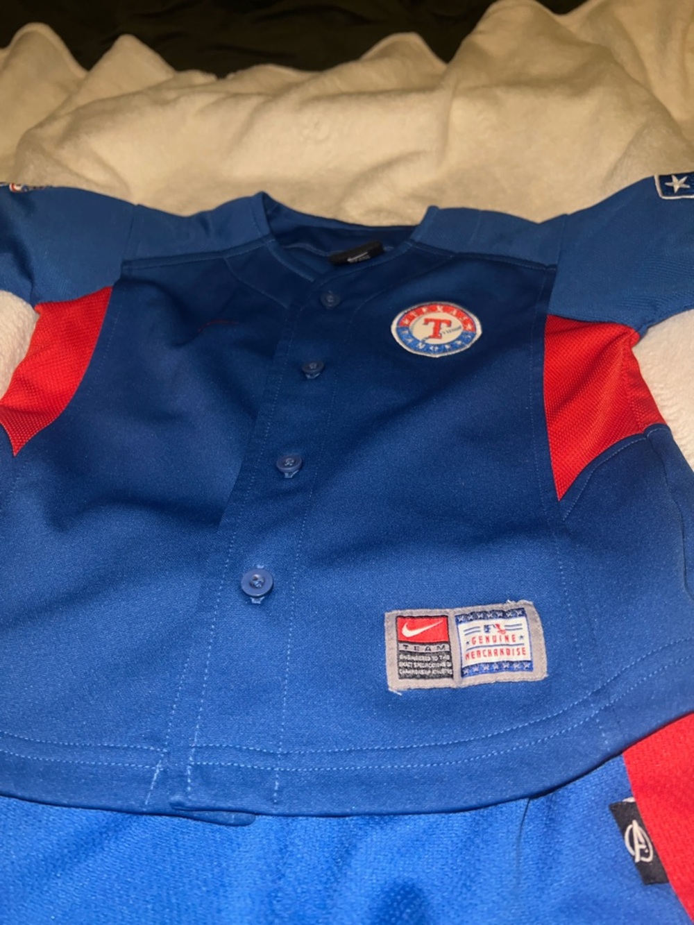 Nike Kids Blue and Red Texas Rangers Baseball Jersey